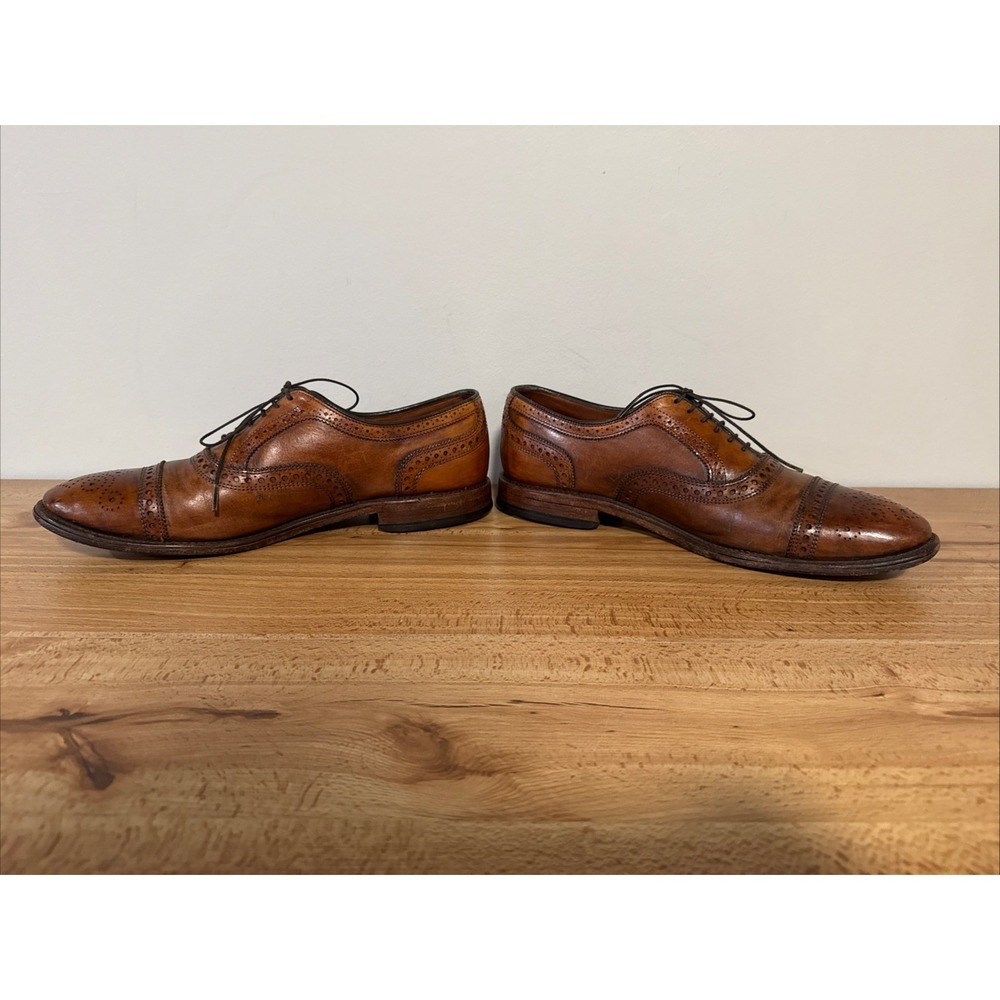 Allen Edmonds Mens 10 D Strand Walnut Brown Cap Toe Oxford Leather Dress Shoes - Picture 8 of 13